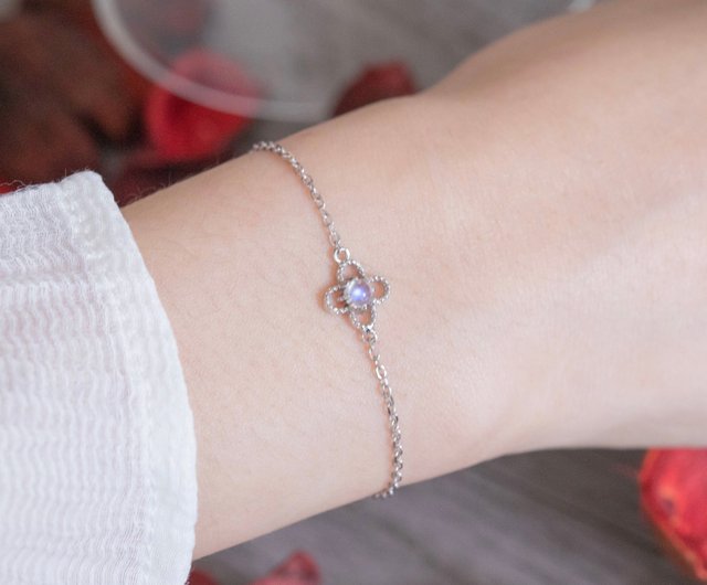 Sterling Silver Four Leaf Clover Bracelet