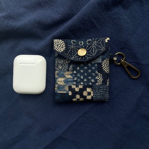 摩羯古物商店 藍色系日本布iPods包布藝手工制耳機套 可客製