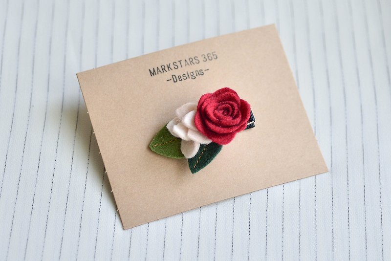 Little rose hairpin - Hair Accessories - Polyester Red