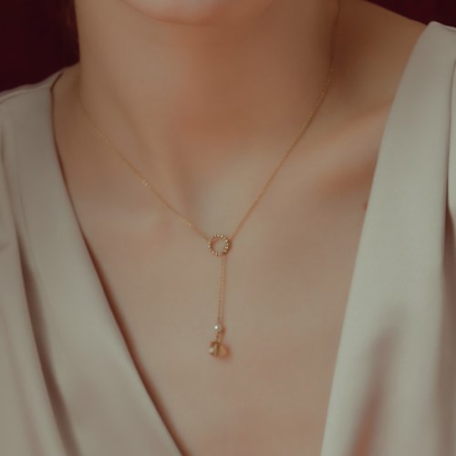 Olivia Yao Jewellery 香檳水晶項鍊/Y字鍊