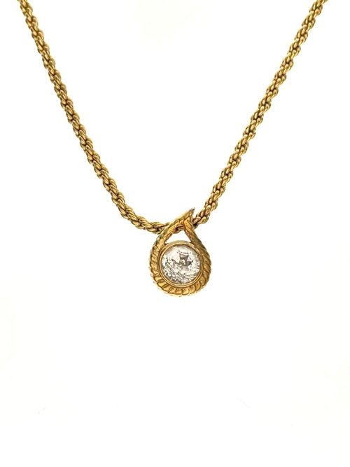 LA LUNE Vintage 日本鑑證古董品選物店 稀有中古二手Dior水鎖金水滴簡約復古vintage頸鏈項鏈首飾品禮物