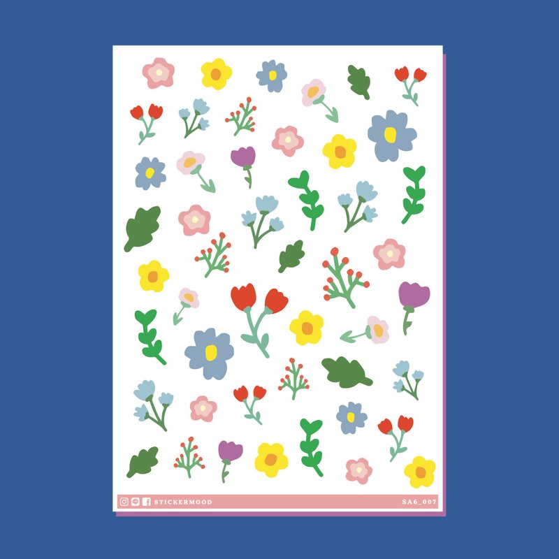 Pastel floral Sticker - 貼紙 - 其他材質 多色
