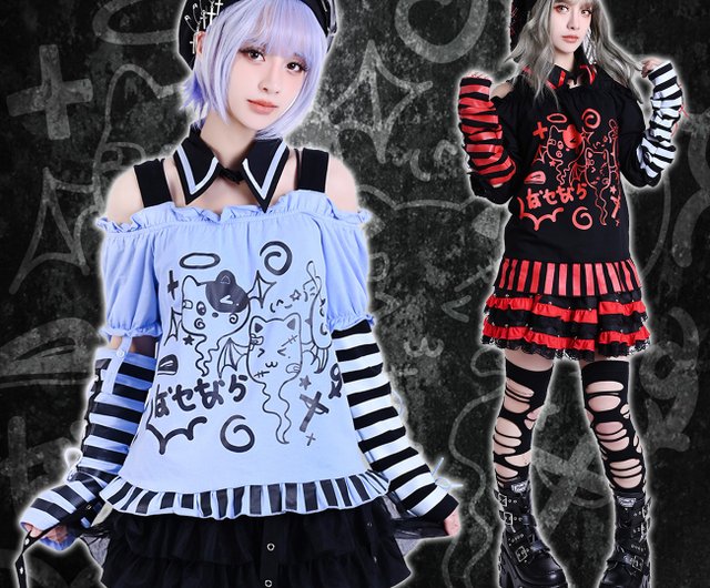 オリジナル原宿地雷 立体フェイクカラーオフショルダーストラップ