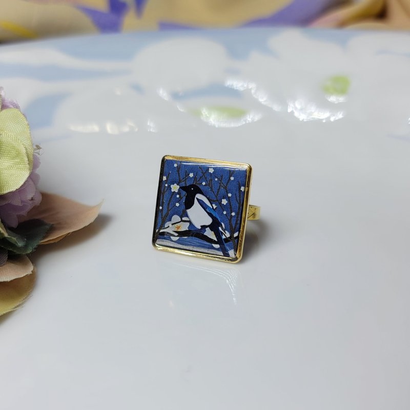 小寒 節氣花磚 手作 戒指 徽章 別針 - 戒指 - 銅/黃銅 多色