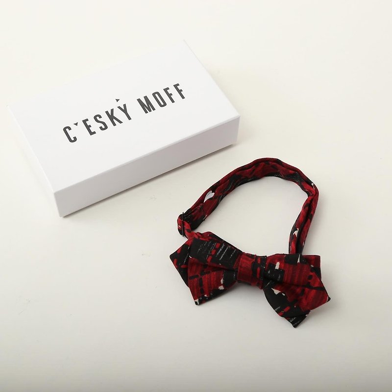 argyle bowtie butterfly - Bow Ties & Ascots - Cotton & Hemp Red