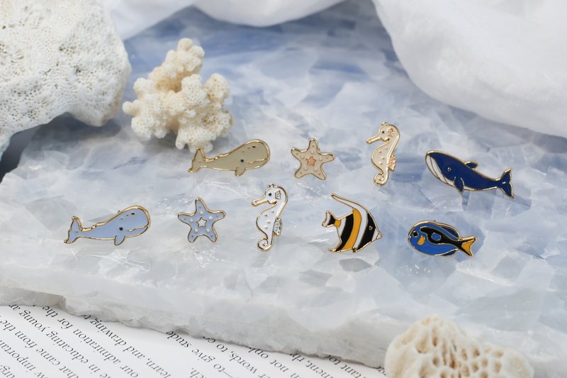 海馬 海星 藍鯨 海洋生物 手鍊 手工飾品 生日禮物 紙盒包裝 - 手鍊/手環 - 琺瑯 多色