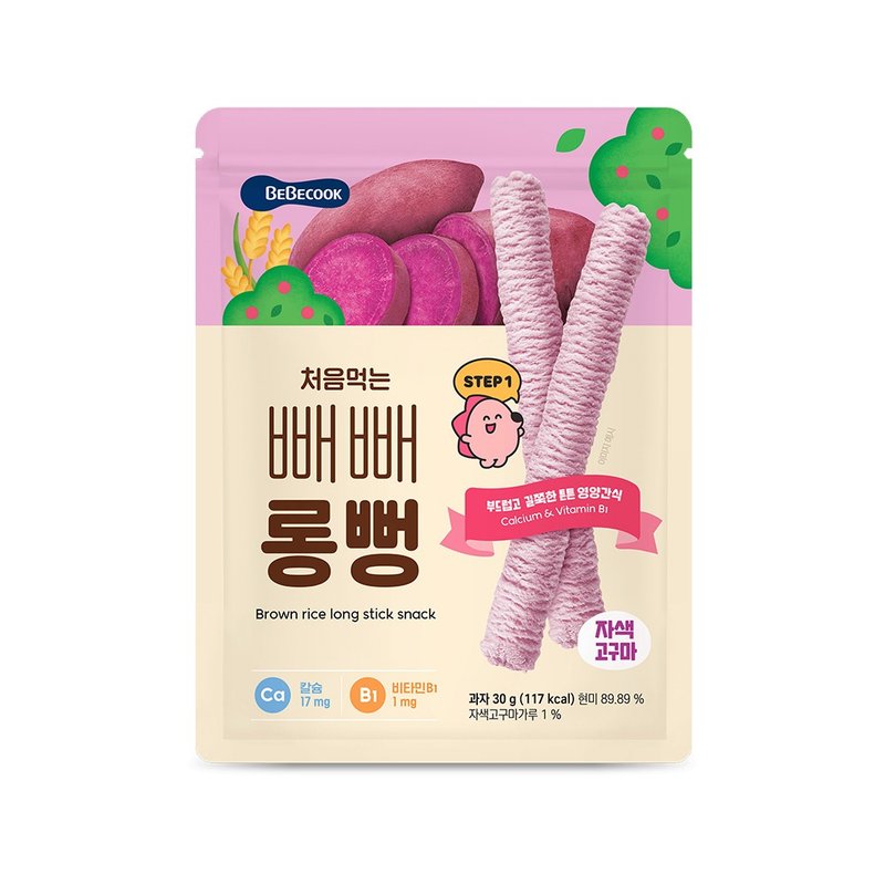 韓國【BEBECOOK】寶膳 嬰幼兒初食綿綿貝貝棒-紫番薯(30g) - 其他 - 其他材質 