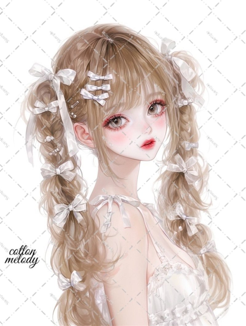 original sticker no.5808 人物ステッカー オリジナルステッカー 人物ステッカー 女の子ステッカー オリジナル人物ステッカー - 貼紙 - 紙 