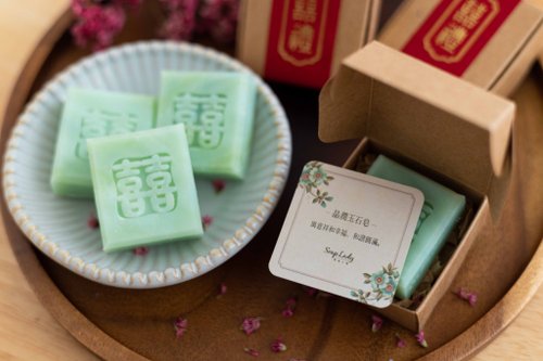 SoapLady肥皂小姐 晶潤玉石皂禮盒五份起 燙金腰封 婚禮伴手禮