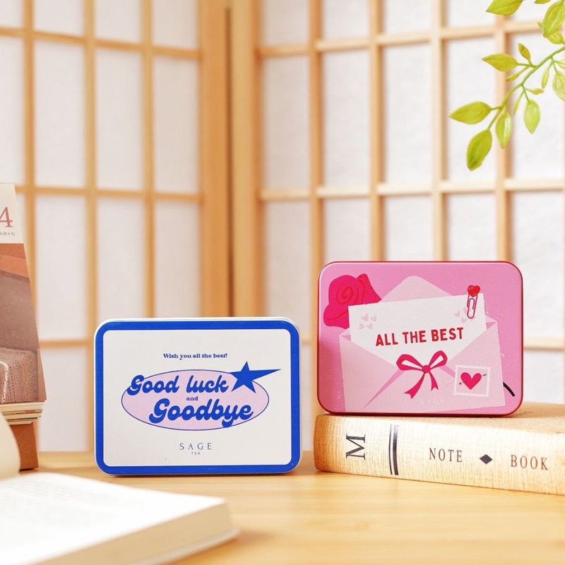【結婚式の引き出物・プチギフト】Sage Tea ティーフレーバークッキー／ハーブティーバッグ 長方形缶 - ティーバッグ・茶葉 - その他の素材 
