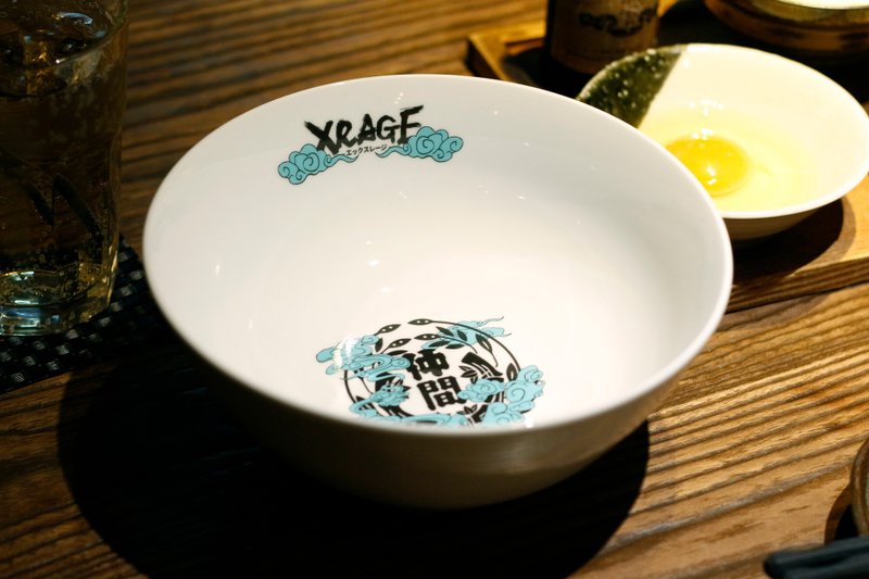 日本煙霧商標 拉麵碗 - 碗 - 陶 白色