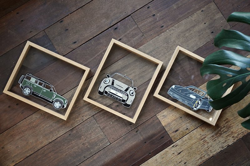 IARTS customized transparent hand-painted frame - car series, one person travels - Illustration, Painting & Calligraphy - Acrylic 