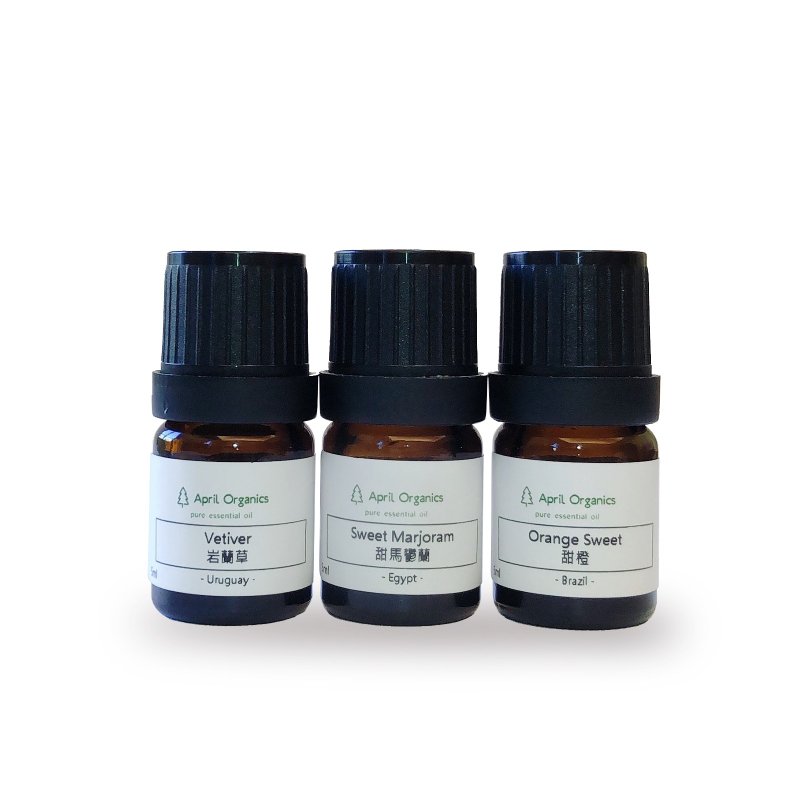 April Organics Small Bottle Essential Oil Set_Mind Shen Jing_5mlx3 bottles - น้ำหอม - แก้ว 