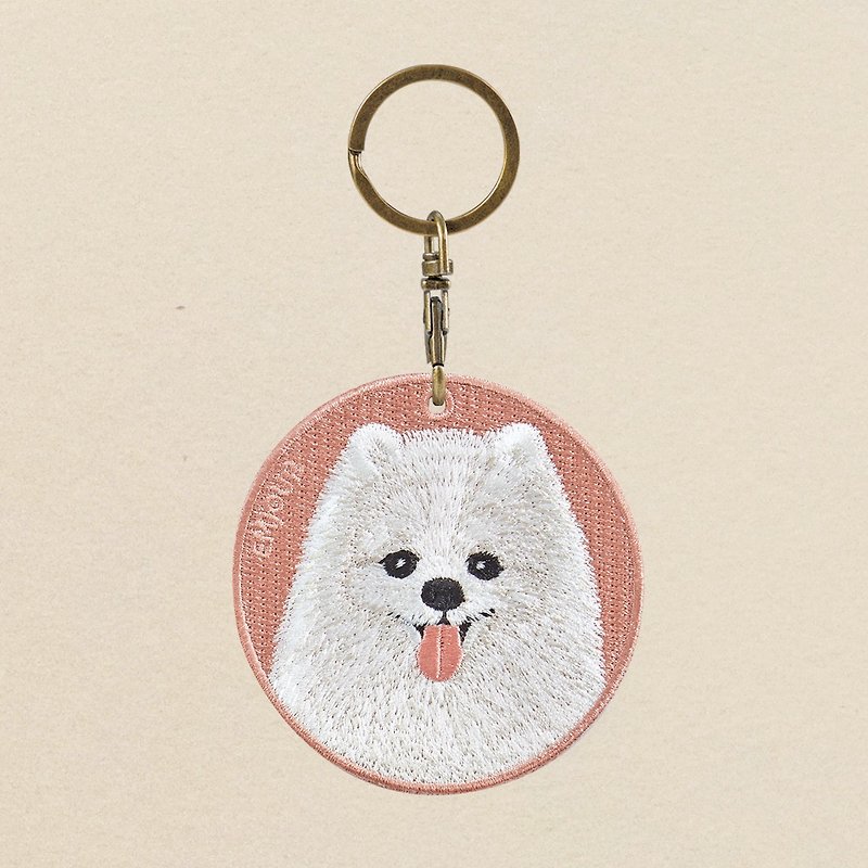 EMJOUR Double-sided Embroidery Charm - Bomei | Simulation Embroidery - พวงกุญแจ - งานปัก สึชมพู