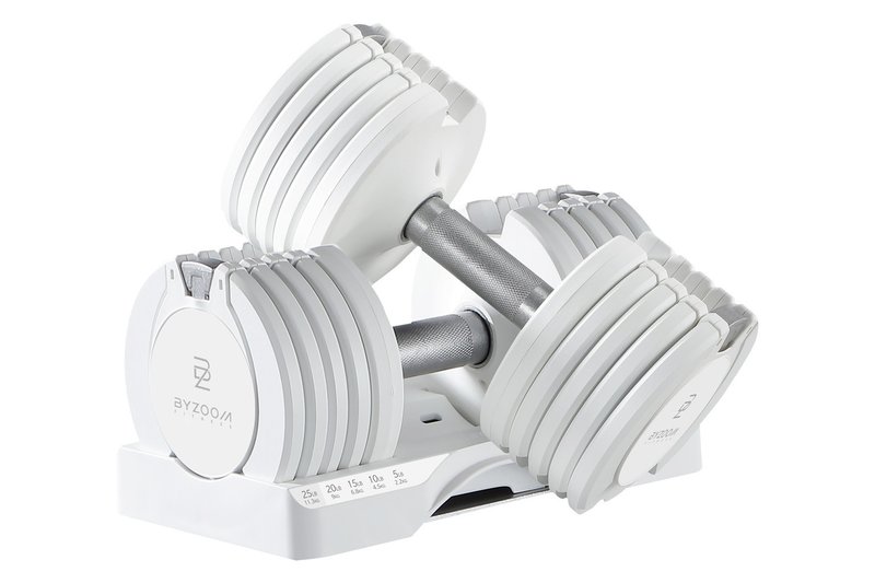 Pure Series Adjustable Dumbbell 25LB 5-Segment Weight Adjustment Set-Single - อุปกรณ์ฟิตเนส - โลหะ ขาว