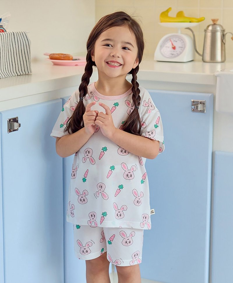 【新品】兔兔的蘿蔔園-【寬鬆】銀離子空氣衣短袖童裝-K64605 - 男/女童裝 - 棉．麻 粉紅色