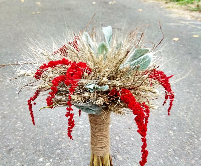 自由奔放に生きるスタイルの野生の花束アマランサスライ明るい結婚式の花束ドライフラワー ショップ Natural Gifts ドライフラワー ブーケ Pinkoi