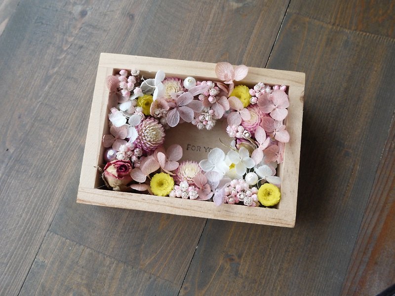 【滿滿的花朵】乾燥花立體木頭掛飾/擺飾 - 擺飾/家飾品 - 植物．花 粉紅色
