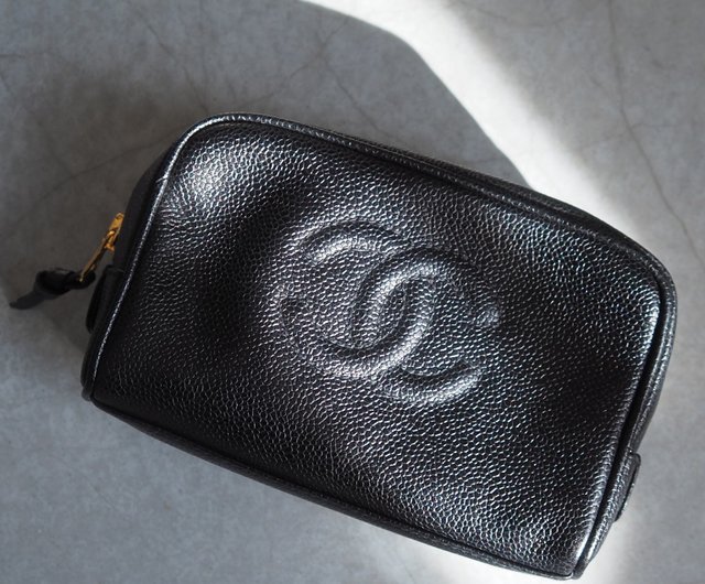 Chanel CC Cosmetic Case Black Caviar