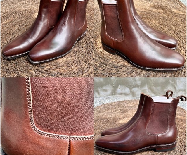 グッドイヤー ハンドメイド レザー ライディング ブーツ Jodhpur Boots バックル ベルト ライディング ブーツ Jodhpur ブーツはカスタマイズ可能  - ショップ Sleek Division メンズ ブーツ - Pinkoi