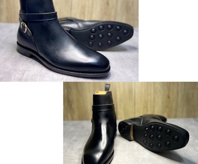 固特異手工真皮馬靴Jodhpur Boots 扣帶馬靴焦特布爾靴可客製- 設計館