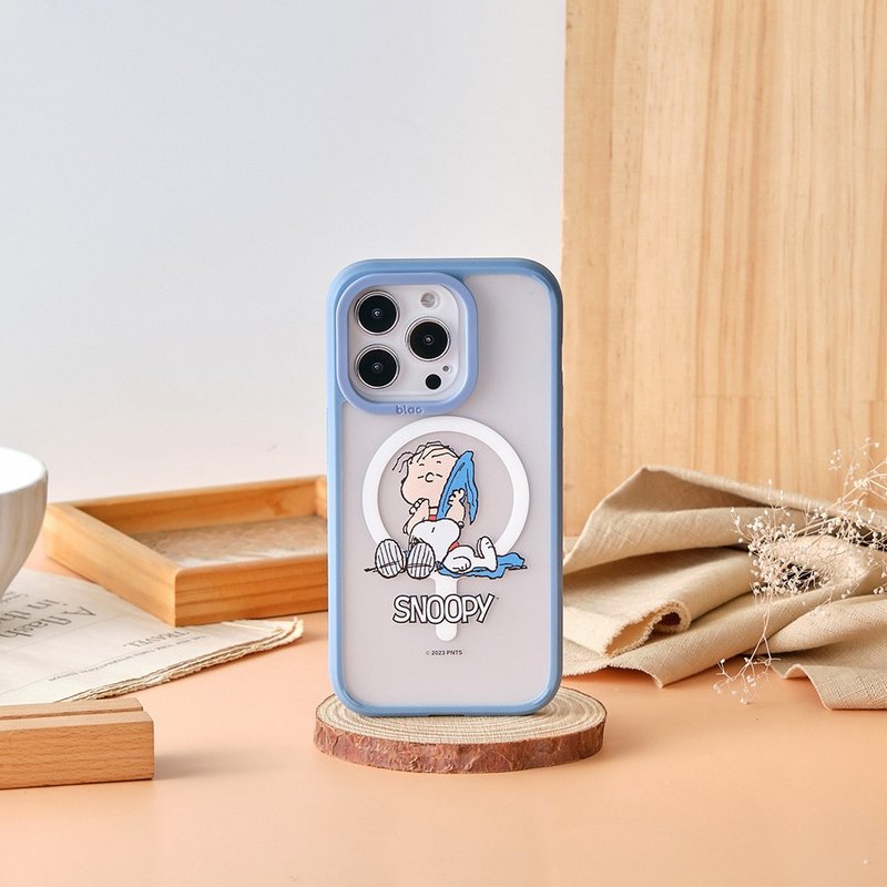 SNOOPY Snoopy sleeping time Aurora fog through MagSafe iPhone case - เคส/ซองมือถือ - พลาสติก หลากหลายสี