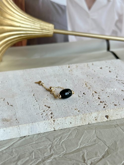 翡翠設計館 / 賞翠•玩翠 EXE Jewelry 墨翠路路通翡翠14k包金鍊戒 戒指 |天然緬甸翡翠