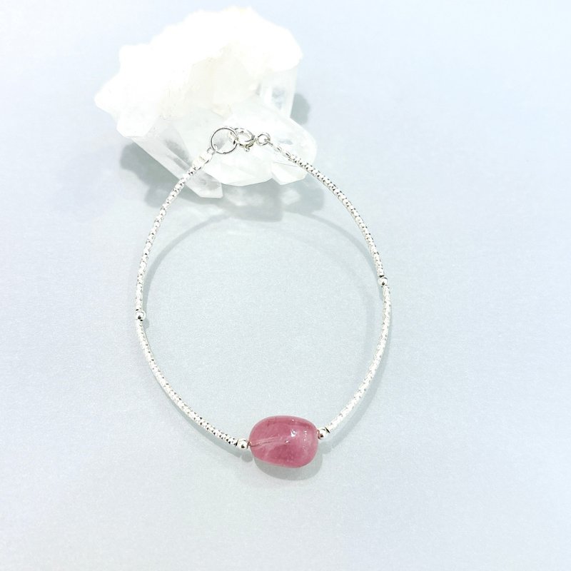 Ops Rose Quartz bracelet -粉晶/馬粉晶/簡約/手鍊/桃花/手鍊 - 手鍊/手環 - 寶石 粉紅色
