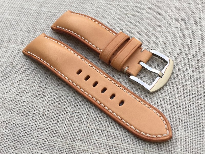 Buttero original color vegetable tanned cowhide strap/handmade strap/leather strap/custom strap - Watchbands - Genuine Leather Orange
