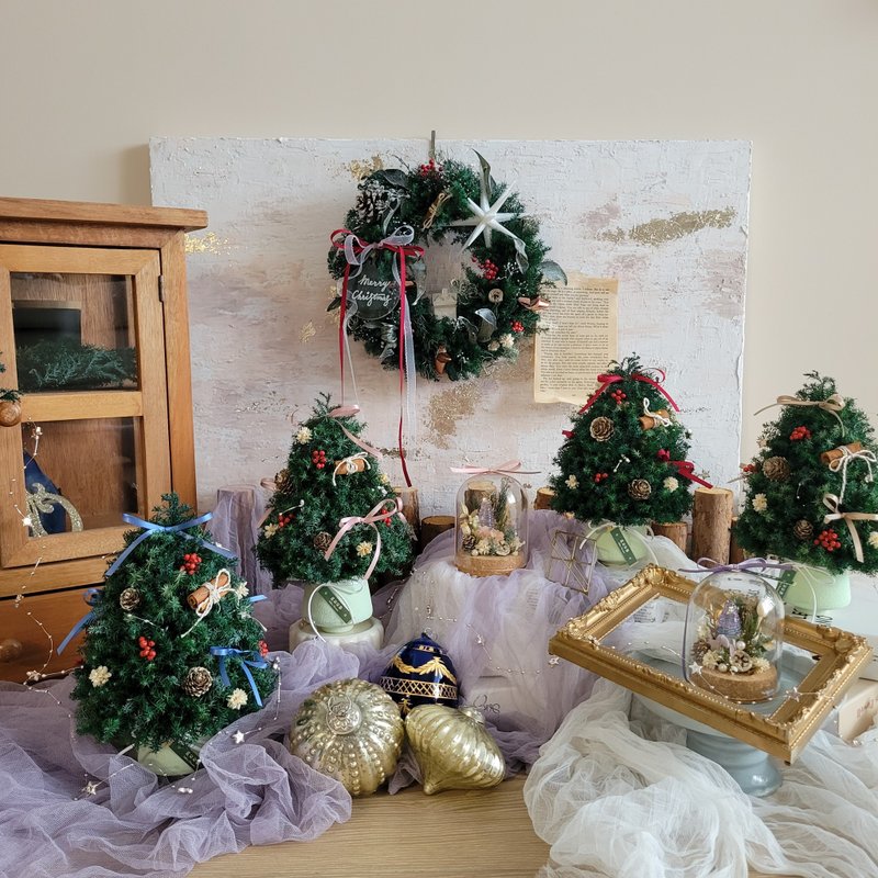 伯利恆之星2025聖誕花圈 | 客製透明壓克力手寫牌/可更換緞帶顏色 - 擺飾/家飾品 - 植物．花 綠色