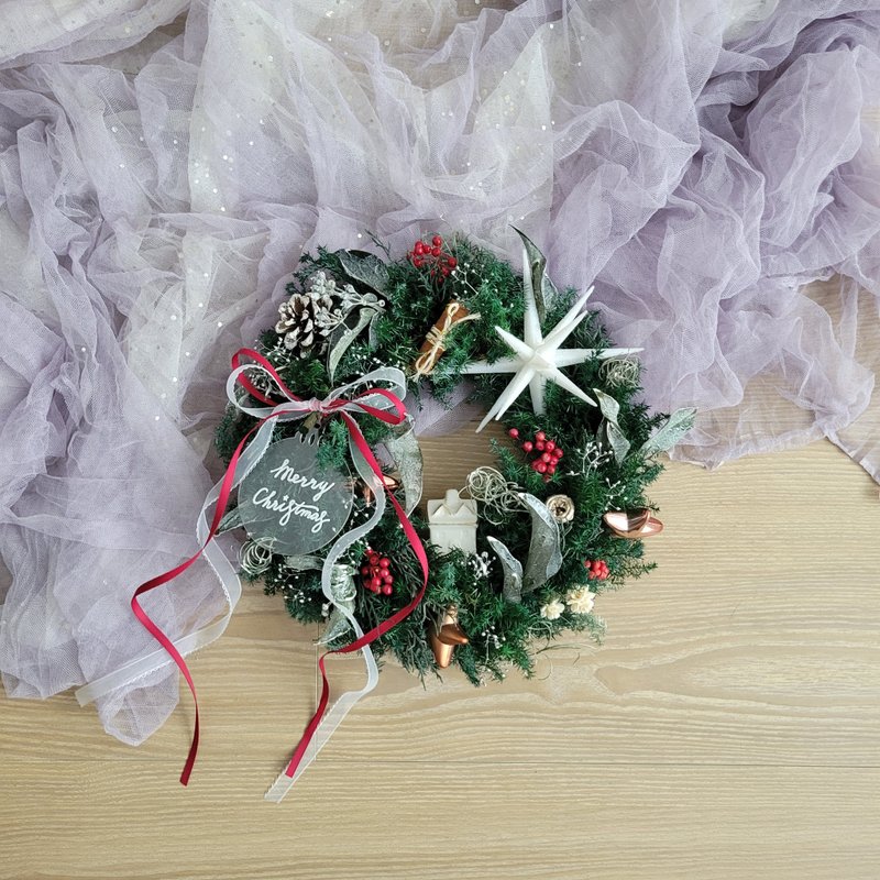 Star of Bethlehem | 2025 Christmas Wreath | Custom Acrylic Tag | Interchangeable Ribbon with Gift - Items for Display - Plants & Flowers Green