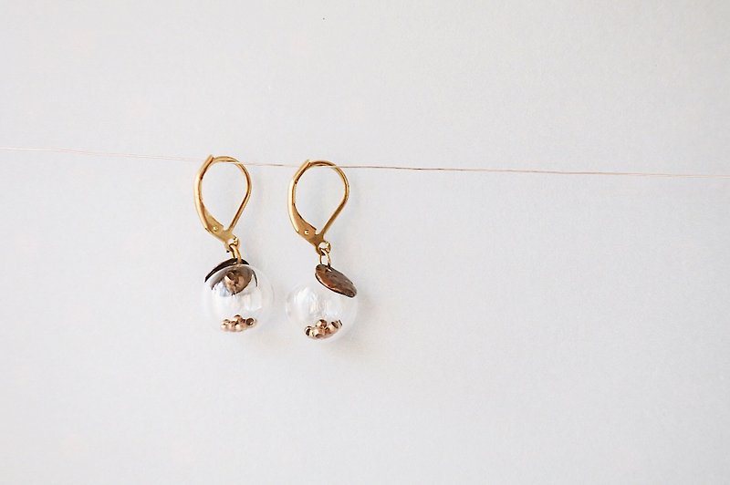 [Endorphin] glass planet earrings - ต่างหู - โลหะ สีใส