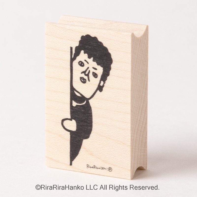 ひょっこり関さん*30mmx48mm*ラバースタンプ*R606 - 印章/印台 - 木頭 