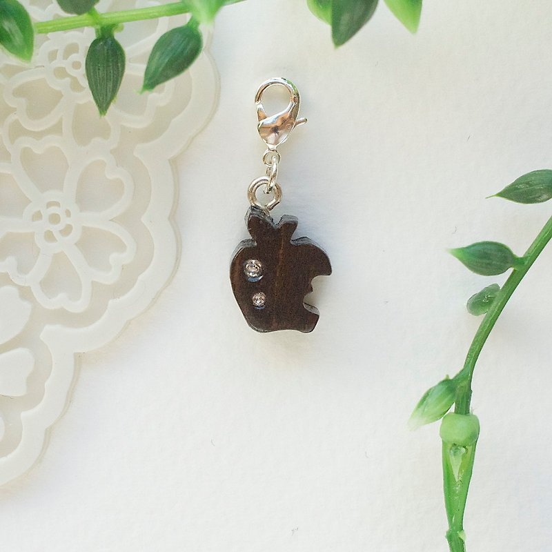 Apple wooden charm  - Charms - Wood Brown