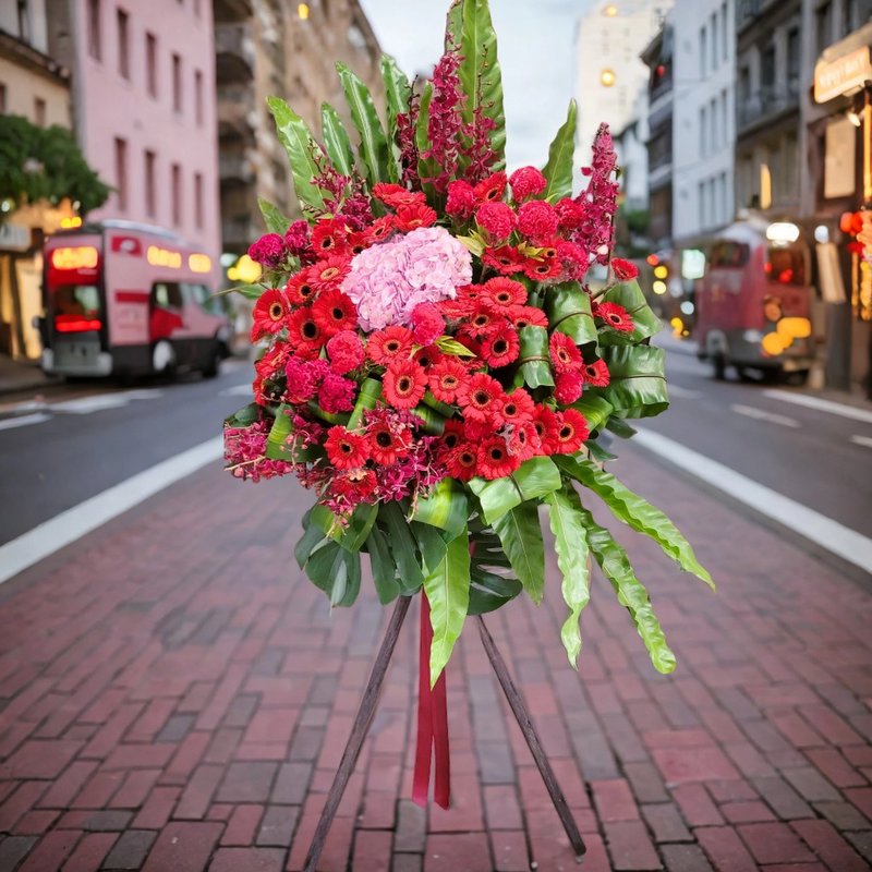 Grand Opening Flower Basket (6-7 feet) (Red Sunflowers & others) GF00188 - ตกแต่งต้นไม้ - พืช/ดอกไม้ 