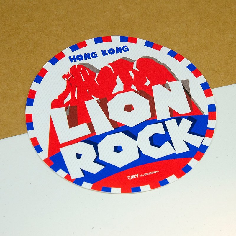 ライオンロック-香港の風景[防水と日焼け止めの再投稿可能]接着剤ステッカー/ボディステッカー - シール - その他の素材 レッド