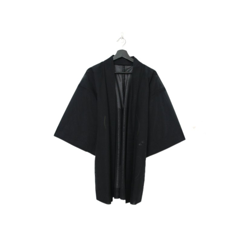 Back to Green-日本透膚羽織 枝葉 花朵 tf-08/vintage kimono - 女大衣/外套 - 絲．絹 