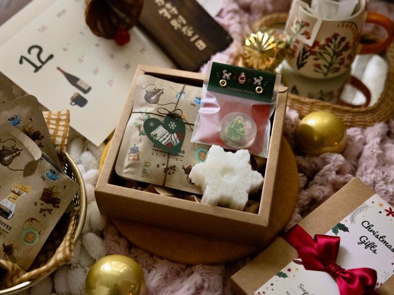 冬日微光香皂咖啡禮盒 聖誕禮物 交換禮物 - 肥皂/手工皂 - 其他材質 多色