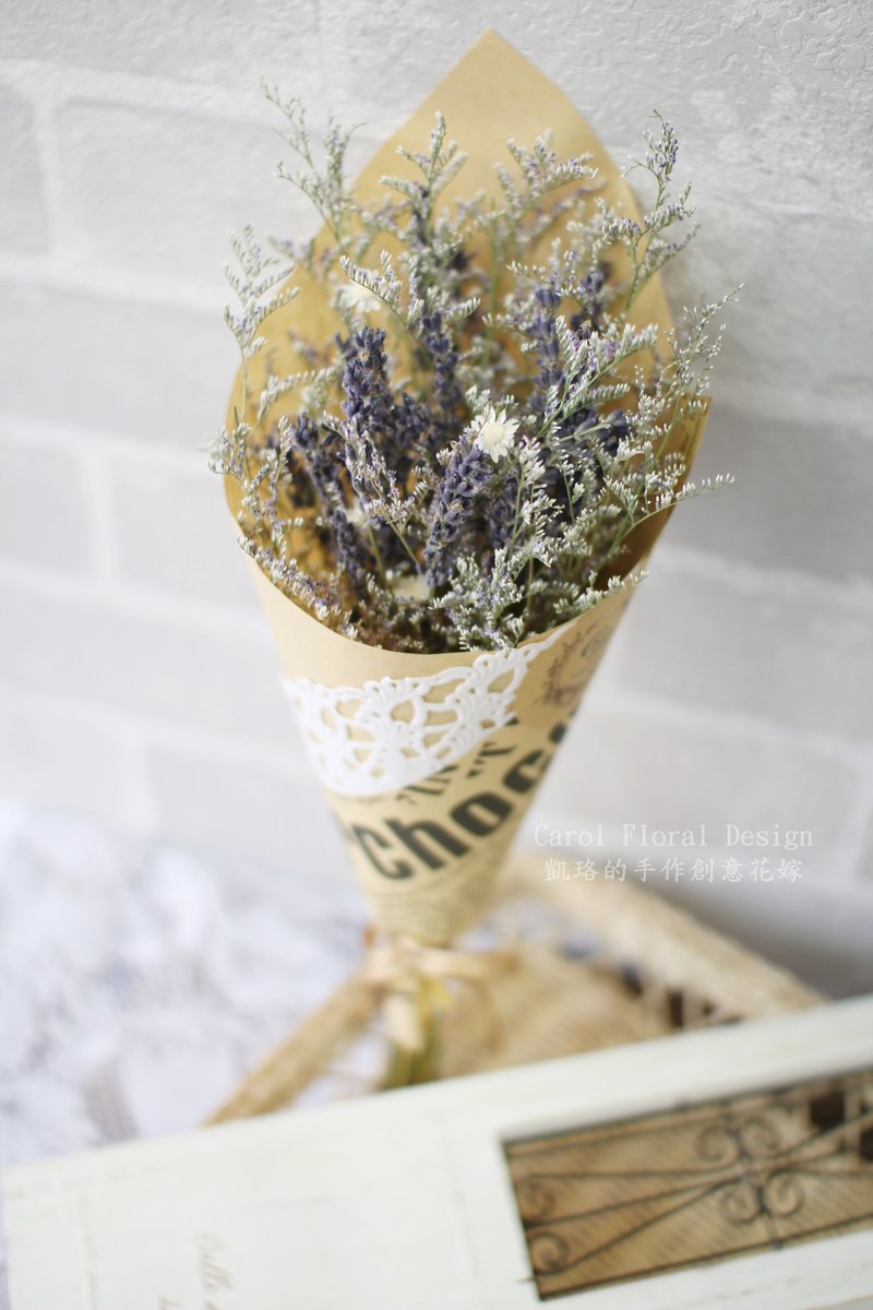 【ロマンティックラベンダーブーケ】-プリザーブドフラワー/ドライフラワー/ジュエリーブーケ/ウェディングブーケ/フラワーギフト - 観葉植物 - 紙 パープル