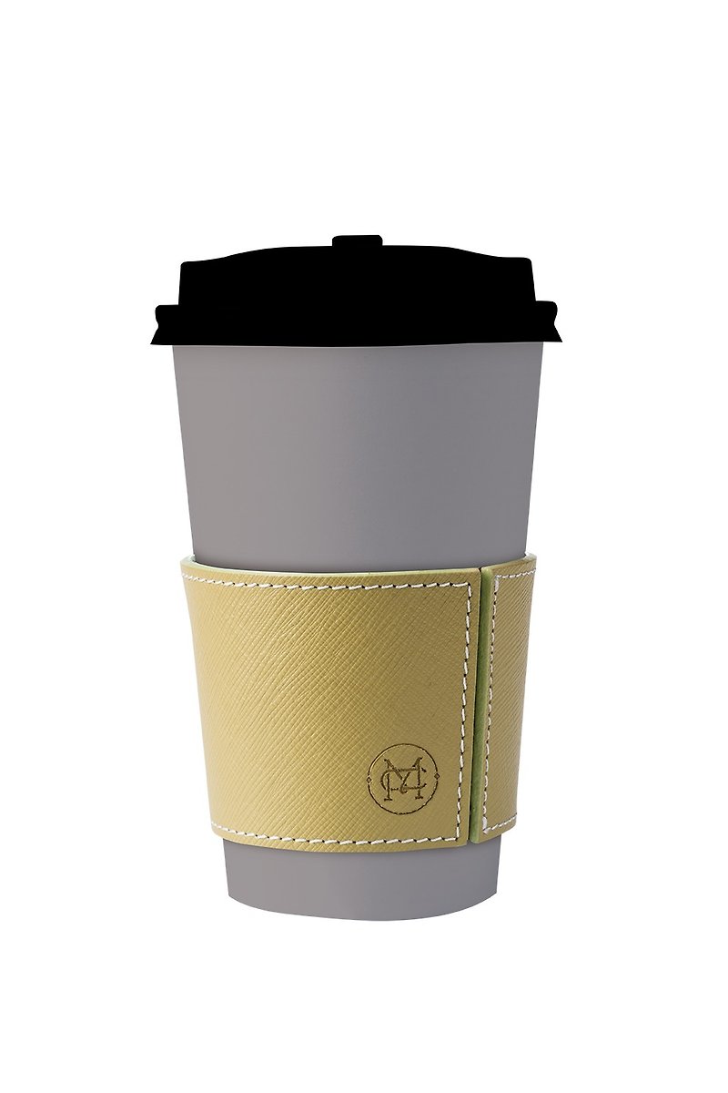 Mercury Leather Coffee Insulation Cup Sleeve Reusable Coffee Cup Sleeve Insulation Cup Sleeve - อื่นๆ - หนังแท้ สีเหลือง