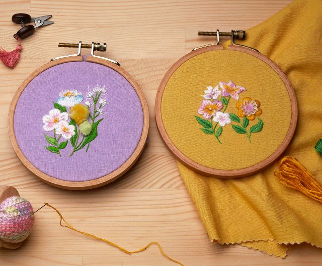 Workshop(s)】(August Class) Basic Embroidery Flower Ideas and Stitches  Flexible Combination Using Gradient Layers of Flowers and Leaves to Express  the Logic of Composition - Shop woyi Knitting / Felted Wool / Cloth 