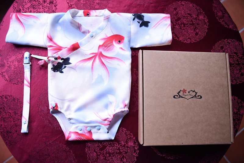 小さな金魚の男の子のおなら服のおしゃぶりクリップのギフトボックスのグループは、Miyueを受け取った週をキャッチする - 出産祝い用贈物 - コットン・麻 ピンク