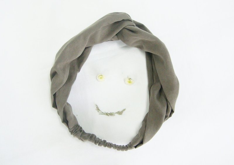 Mysterious melon - a thousand morning bile Handmade elastic hair band - Hair Accessories - Cotton & Hemp Gray