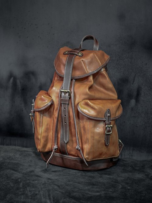 HEYOU Art&Craft Department Full Veg-tanned Leather Backpack Type-2 全植鞣牛革後背包