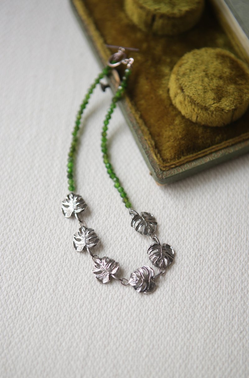 Sterling Silver Turtle Ophroxite Necklace - สร้อยคอ - เงินแท้ สีเงิน