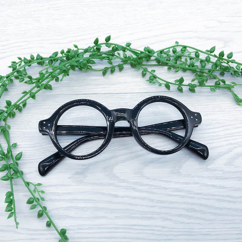 (無型號)• 首辦 • 復古粗圓型眼鏡框 文青首選 傳統七枚蝶番鉸鏈  日本 - Glasses & Frames - Other Materials Black