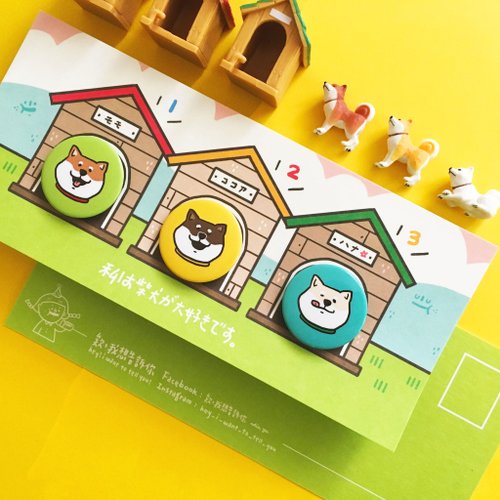 Shiba Inu triplets / badge set
