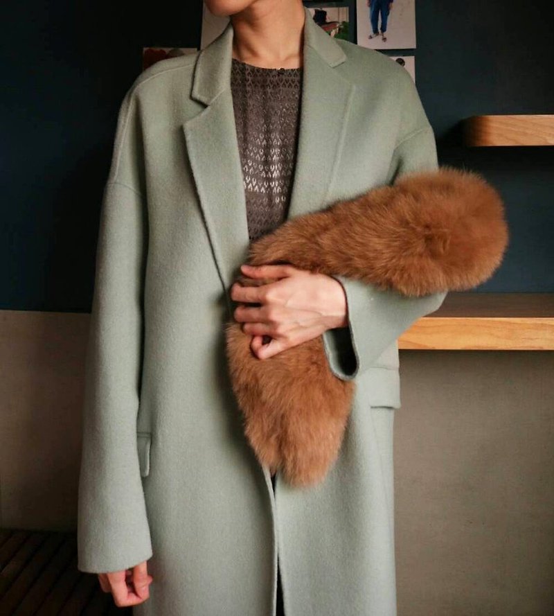 100%手縫cashmere羊毛中性西裝領大衣(可訂作不同顏色) - 外套/大衣 - 羊毛 