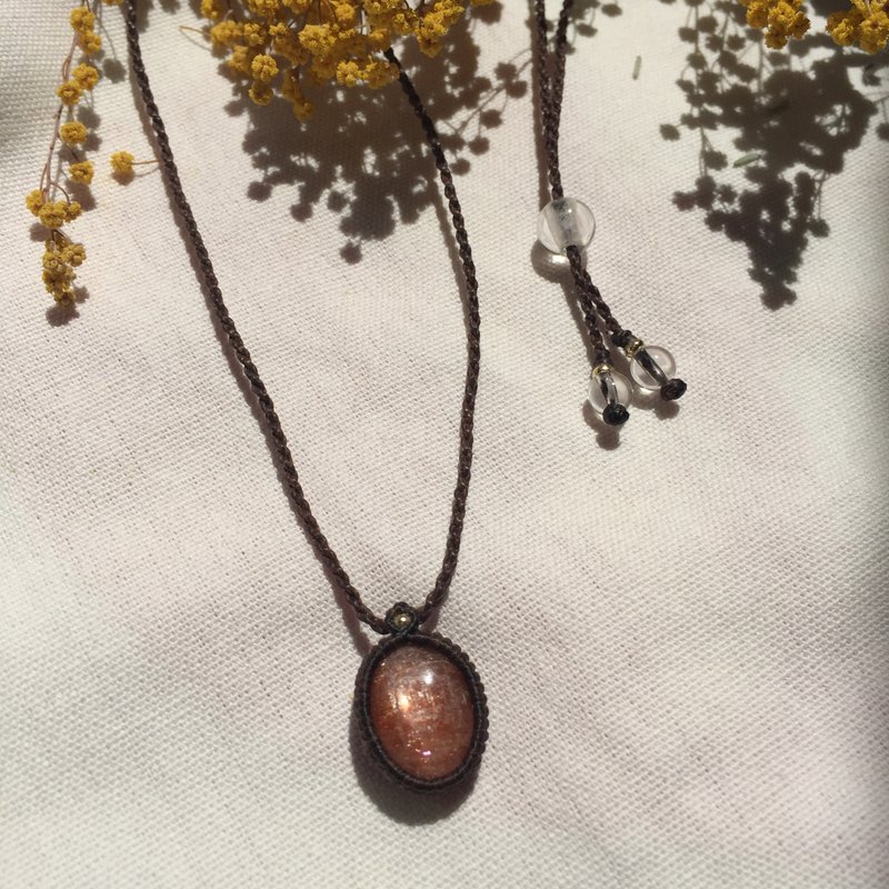 -Swaying- Sunstone Macrame Necklace - Necklaces - Stone Orange