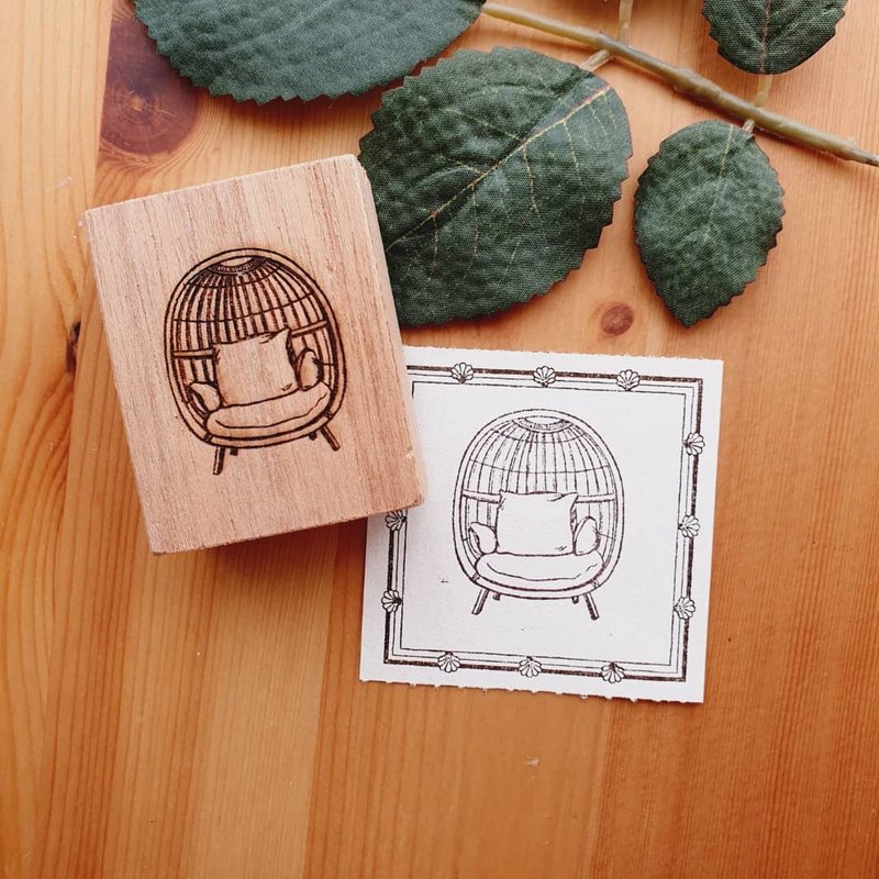 Egg Chair Rubber Stamp - Stamps & Stamp Pads - Wood Brown